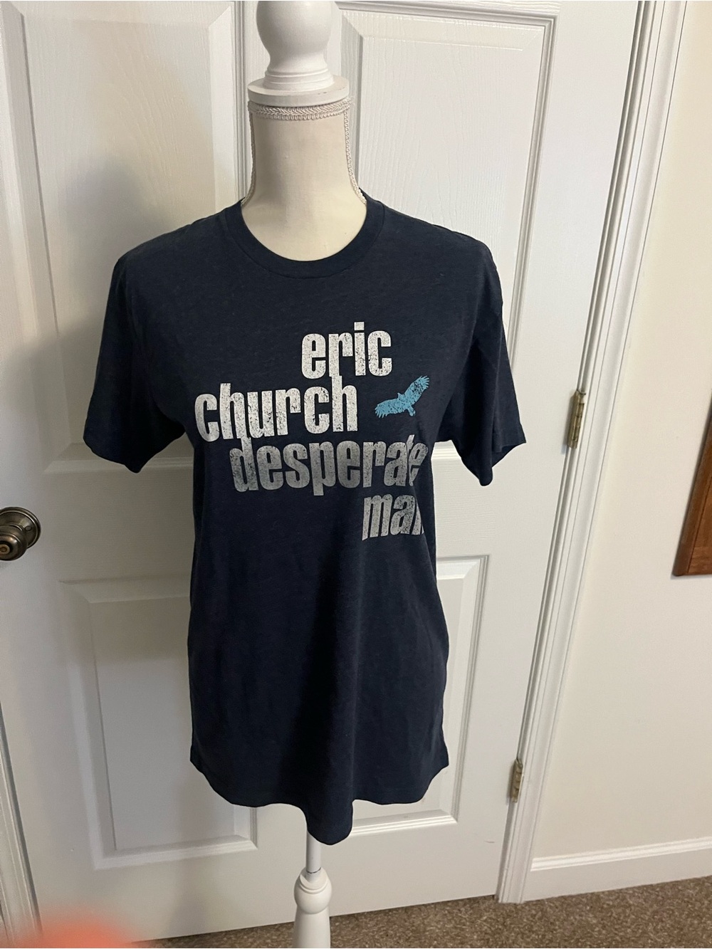 Eric Church Desperate Man Graphic Tee - Navy. soft tee feel.